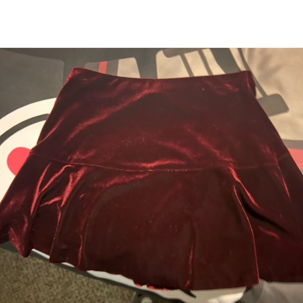 Design Lab Lord & Taylor Deep Burgundy Velvet Skirt